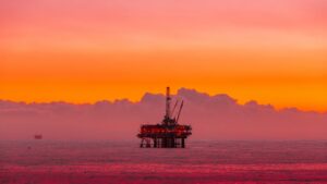 Oil rig out at sea